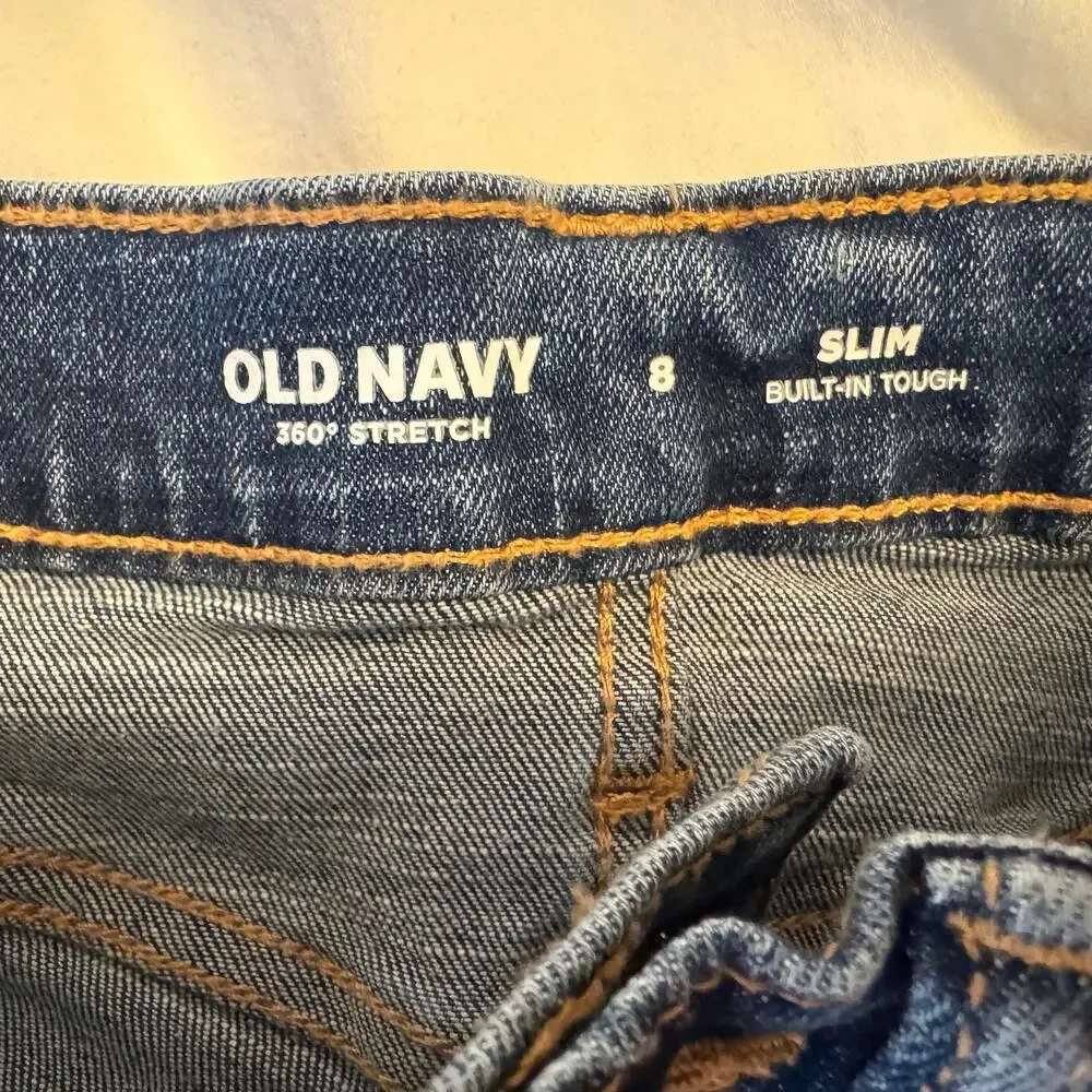 Old Navy 360 Stretch Slim Built In Tough Jeans Boys Size 8